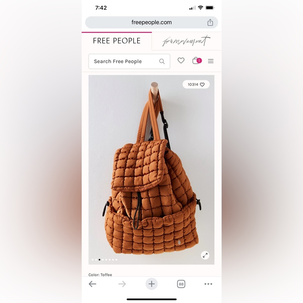 Free People Movement Quilted Hiker Pack in color toffee